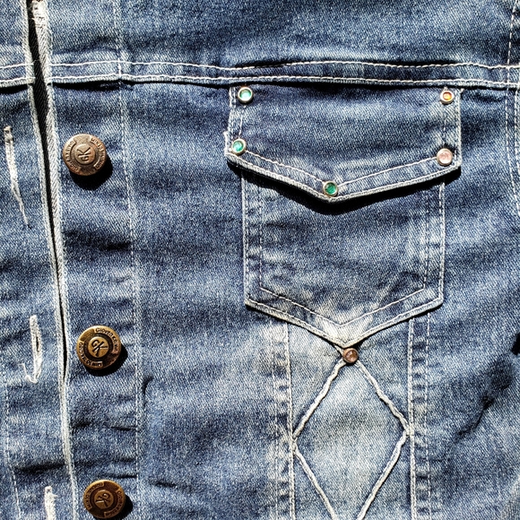 Denim Jacket with Rhinestones - Picture 2 of 2